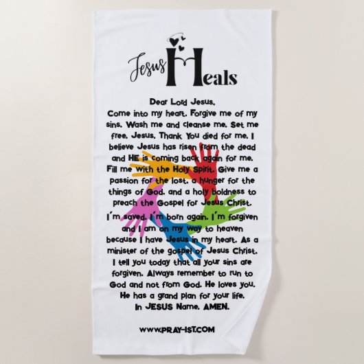 JESUS HEALS BEACH TOWEL STRANDLAKEN (Voorkant)