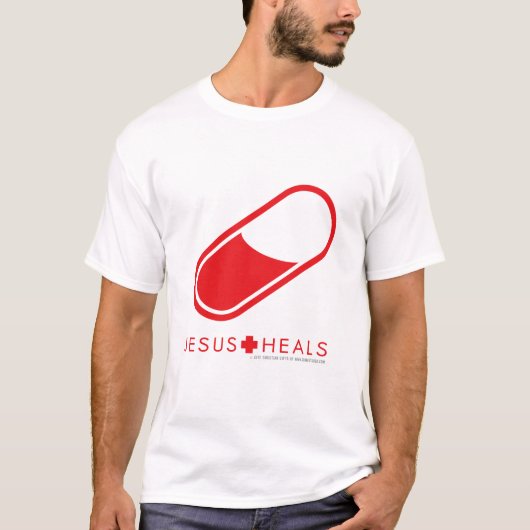 Jesus Heals Red Pill T-shirt (Voorkant)