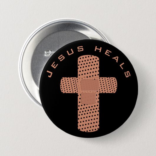Jesus Heals Ronde Button 7,6 Cm (Voorkant /achterkant)
