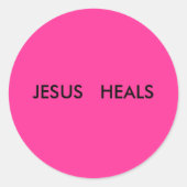 JESUS HEALS RONDE STICKER (Voorkant)