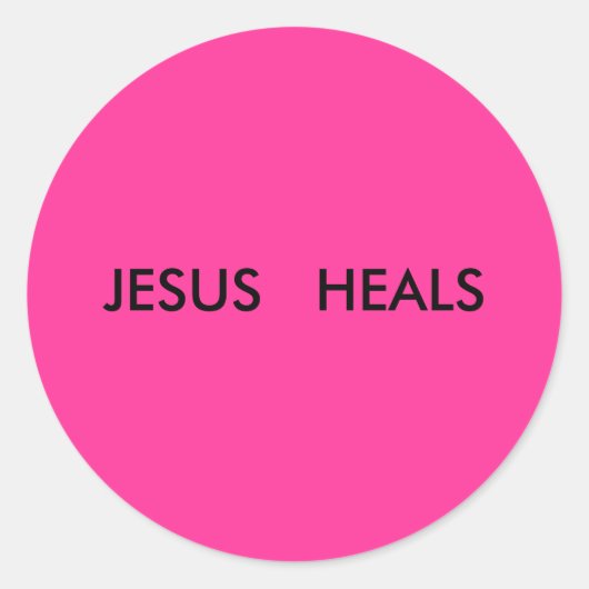 JESUS HEALS RONDE STICKER (Voorkant)
