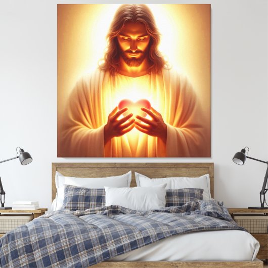 Jesus Heart In My Hands Canvas Afbeelding 1 (Insitu (Slaapkamer))