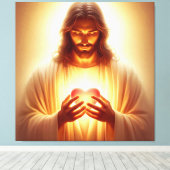 Jesus Heart In My Hands Canvas Afbeelding 1 (Insitu (Houten vloer))