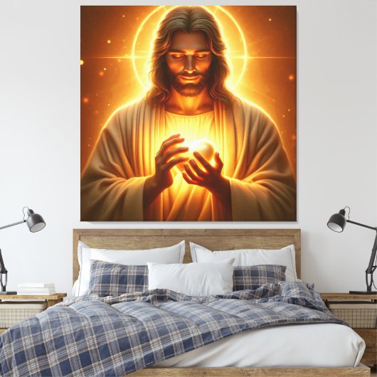 Jesus Heart In My Hands Canvas Afbeelding 4 (Insitu (Slaapkamer))