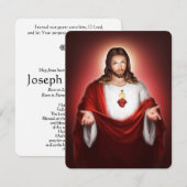 Jesus Heart Katholieke begrafenis Memorial Heilige (Voorkant / Achterkant)