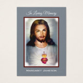 Jesus Heart Katholieke Funeral Memorial Heilige Ka Visitekaartje (Voorkant)