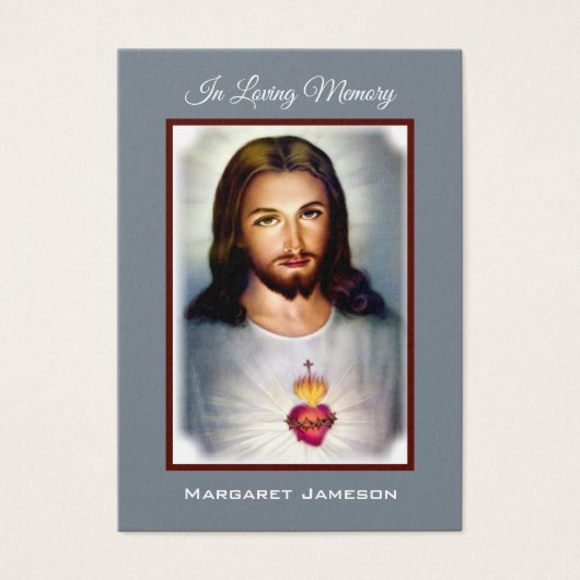 Jesus Heart Katholieke Funeral Memorial Heilige Ka Visitekaartje (Voorkant)