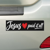 Jesus heeft alles betaald bumpersticker (Op auto)