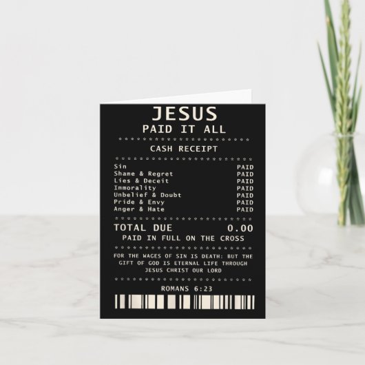 Jesus Heeft Alles Betaald Grappig Christelijk Gelo Kaart (Voorkant)
