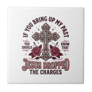 Jesus Heeft De Aanklacht Ingetrokken Vintage Cross Tegeltje