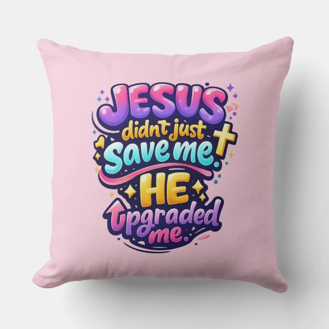 JESUS heeft me geüpgraded - Christelijk Kussen (Voorkant)