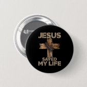 Jesus Heeft Mijn Leven Gered Christelijk Kruis God Ronde Button 5,7 Cm (Voorkant /achterkant)