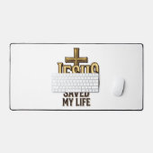 Jesus Heeft Mijn Leven Gered Kruis Vintage Bureaumat (Keyboard & Muis)
