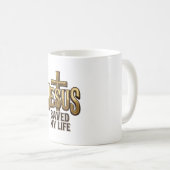 Jesus Heeft Mijn Leven Gered Kruis Vintage Koffiemok (Voorkant rechts)