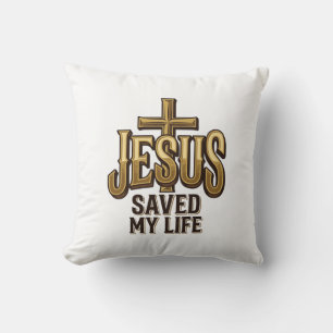 Jesus Heeft Mijn Leven Gered Kruis Vintage Kussen