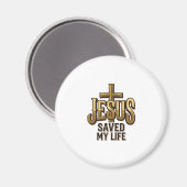 Jesus Heeft Mijn Leven Gered Kruis Vintage Magneet (Voorkant / Achterkant)