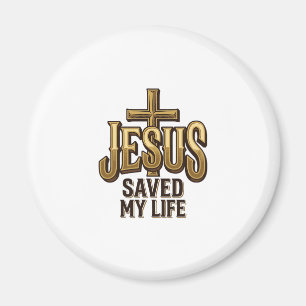 Jesus Heeft Mijn Leven Gered Kruis Vintage Magneet
