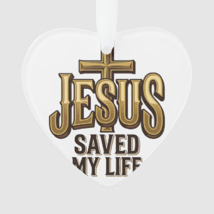 Jesus Heeft Mijn Leven Gered Kruis Vintage Ornament