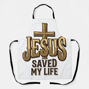 Jesus Heeft Mijn Leven Gered Kruis Vintage Schort