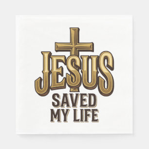Jesus Heeft Mijn Leven Gered Kruis Vintage Servet