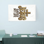 Jesus Heeft Mijn Leven Gered Kruis Vintage Spandoek (Beurs)