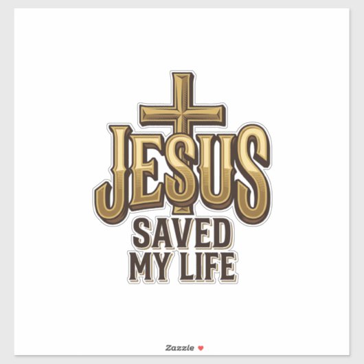 Jesus Heeft Mijn Leven Gered Kruis Vintage Sticker (Vel)