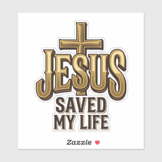 Jesus Heeft Mijn Leven Gered Kruis Vintage Sticker (Vel)