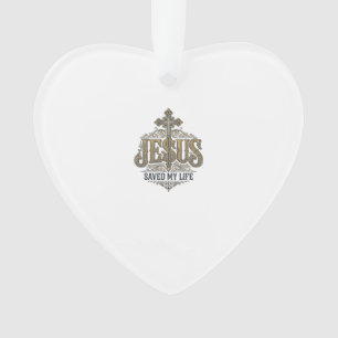 Jesus heeft mijn leven gered Vintage gravure Chris Ornament