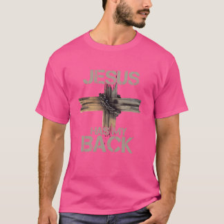 Jesus heeft mijn rug op achter vriend t-shirt