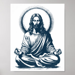 Jesus Heer Mediterend, Boeddhistisch, Monnik, Medi Poster