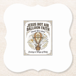 Jesus Heet Lucht Ballon Geloven Jesus Heet Lucht B Kartonnen Onderzetters