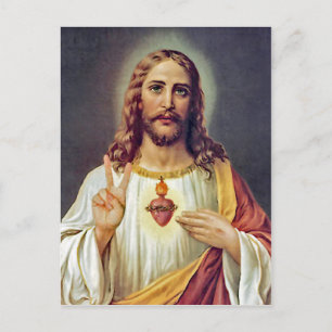 Jesus Heilig Hart Vredesteken Portret Briefkaart