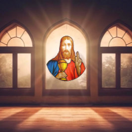 Jesus Heilige Communie Nep Gebrandschilderd Glas Raamsticker