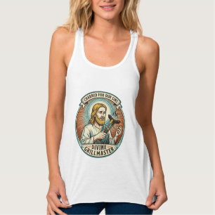 Jesus Helemaal Verbrand Zwart Hot Dog BBQ Humor_1 Tanktop