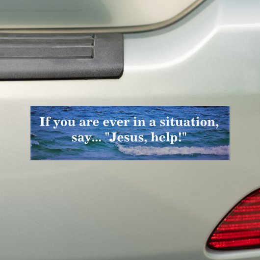 JESUS HELP BUMPERSTICKER (Op auto)