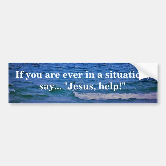 JESUS HELP BUMPERSTICKER (Voorkant)