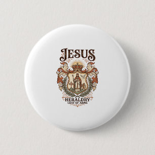 Jesus Heraldiek Wapen Jezus Heraldiek Wapen Jezus Ronde Button 5,7 Cm