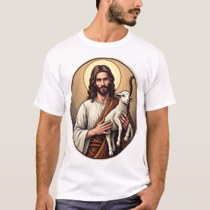 Jesus Herder Cirkel Vintage Gravure Shirt