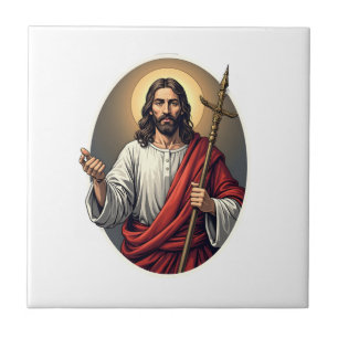 Jesus Herder Crest Vintage Gravure T-shirt Tegeltje