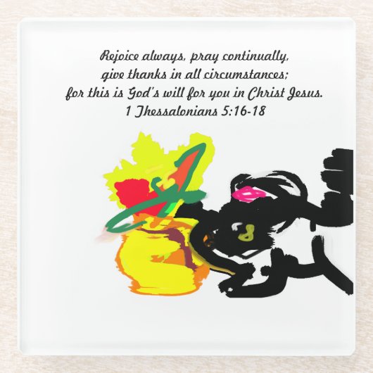 jesus here glazen onderzetter (Voorkant)