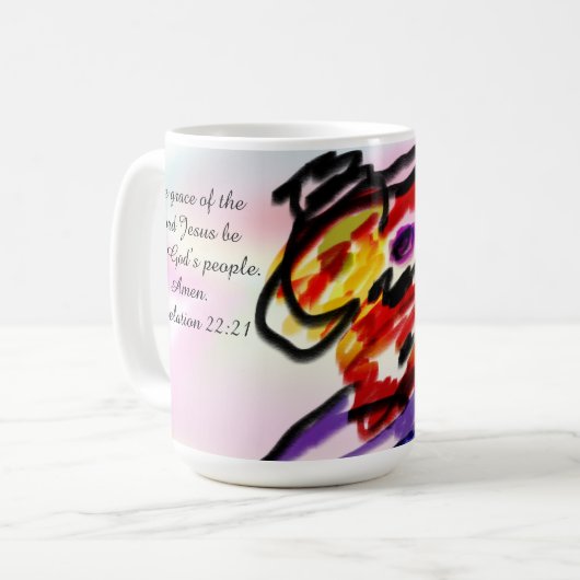 jesus here  koffiemok (Voorkant links)