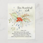 JESUS Het grootste cadeau van alle John 3:16 Kerst Briefkaart (Voorkant)