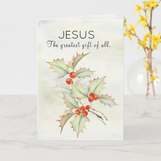 JESUS Het grootste cadeau van alle John 3:16 Kerst Kaart (Gele Bloem)