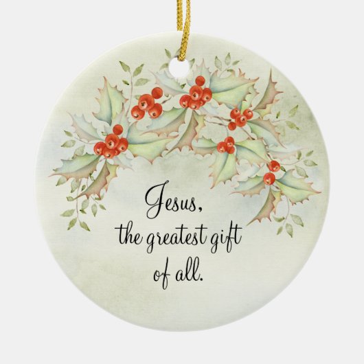 JESUS Het grootste cadeau van alle John 3:16 Kerst Keramisch Ornament (Voorkant)