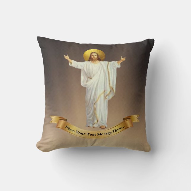JESUS Het Onze Vader Gepersonaliseerd Geschenk Kussen (Voorkant)