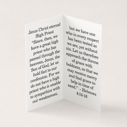 Jesus High Priest Prayer Card Kaart (Binnen)
