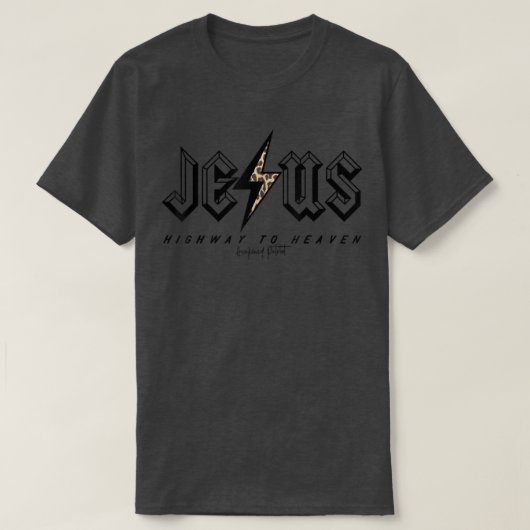 Jesus Highway to Heaven Rock N Roll Style Christia T-shirt (Design voorkant)