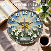 Jesus Hij Is Opgewekt Sunburst Grote Klok