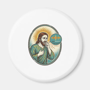 Jesus hoest midden spraaknotitie audiobericht teks magneet