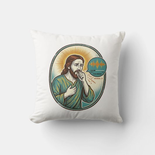 Jesus hoestend midden spraakbericht audiobericht s kussen (Voorkant)